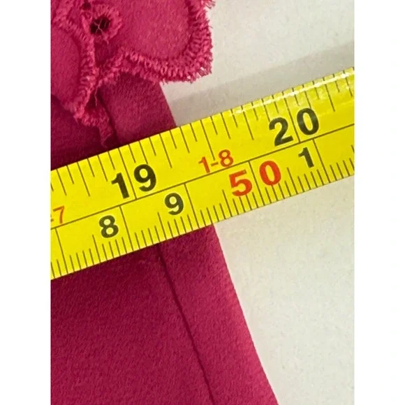 LOFT Womens Magenta Eyelet Flutter Sleeve Keyhole Shift Dress Sz XS - Picture 6 of 8